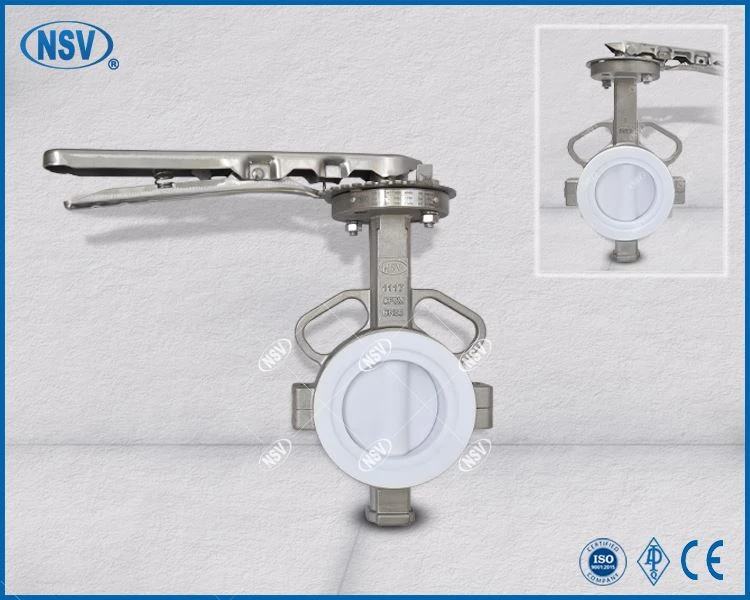 ASTM A351 CF8M (SS316) صمام فراشة متحدة المركز مبطن بالكامل